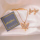 Golden butterfly locket set