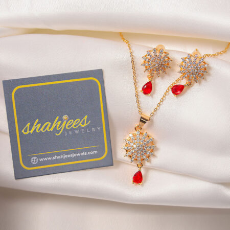 18 carat gold plated locket set (S99)