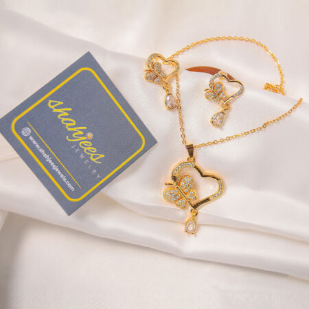 Zircon 18 carat locket set (S102)