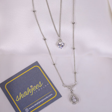Silver stainless steel double chain (C232) it