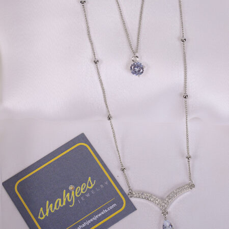 Silver stainless steel double chain (C233)