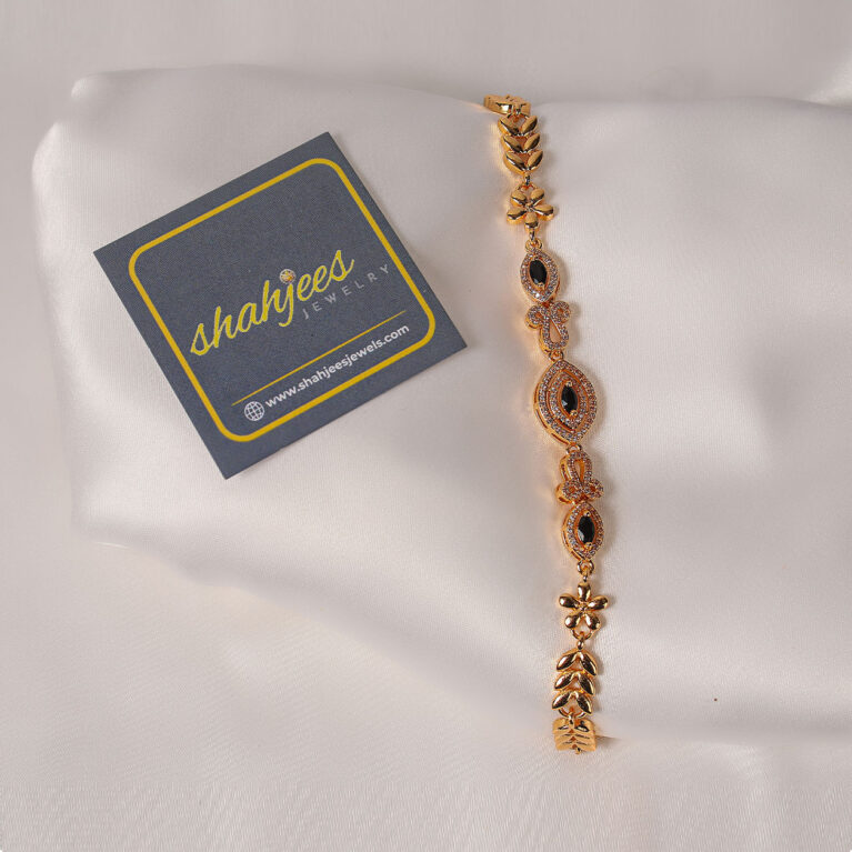 Black stone sunflower bracelet