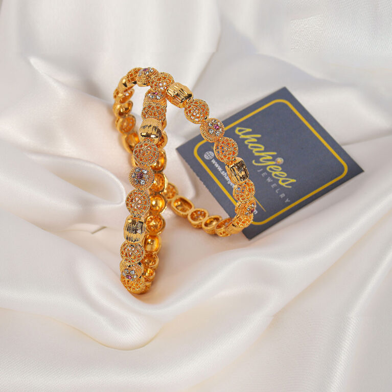 Micro gold plated bangles (A157)
