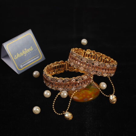 Openable zircon golden bangles